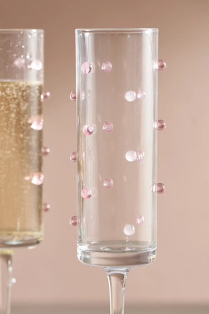 Pink Confetti Flutes Set of 2