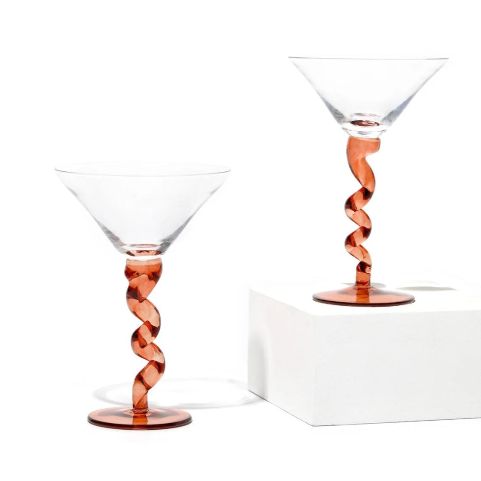 Spiral Martini Glass Set of 2