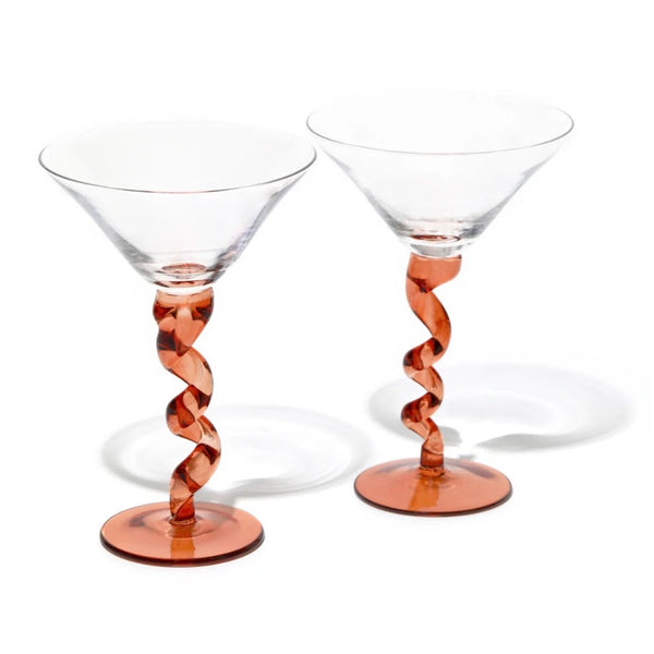Spiral Martini Glass Set of 2