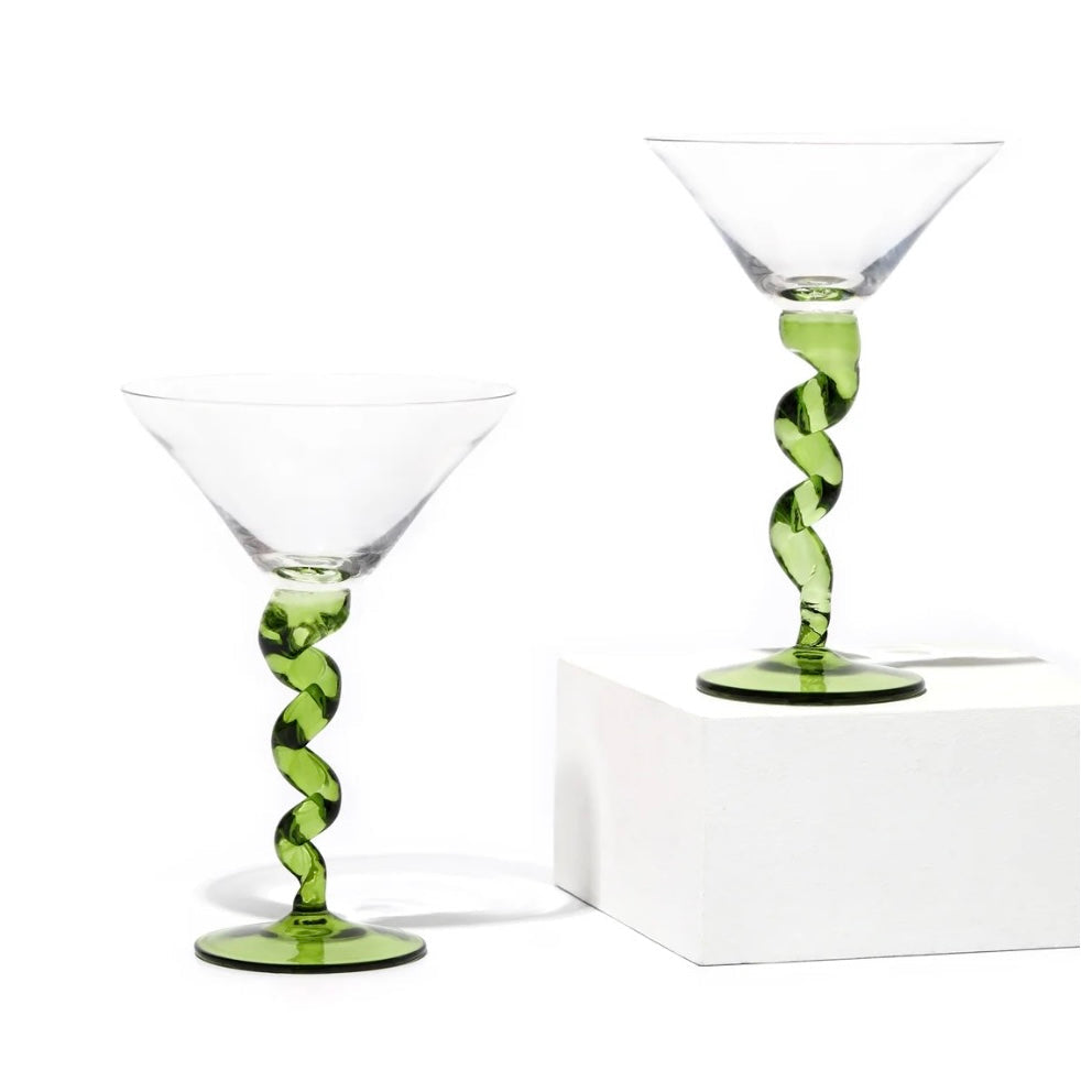 Spiral Martini Glass Set of 2