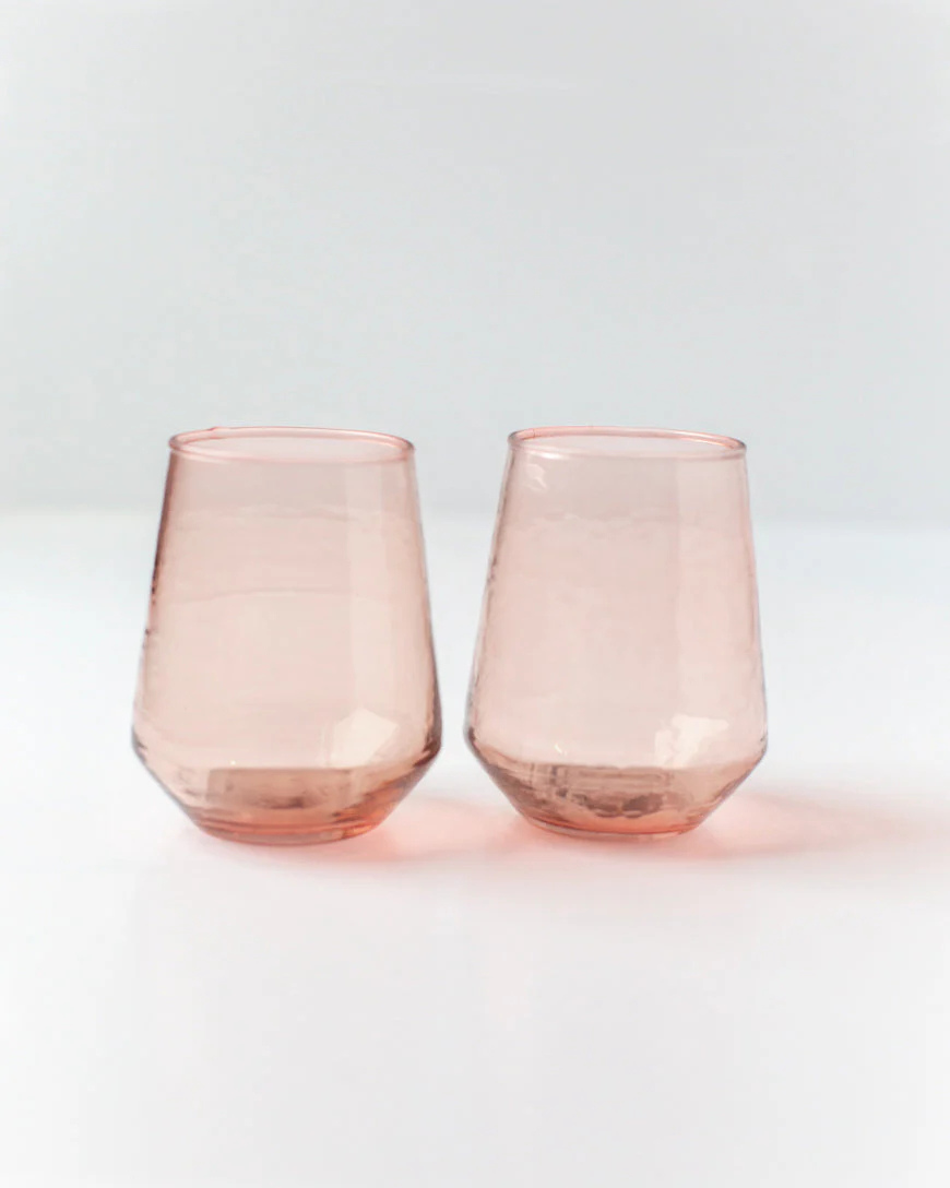 Hammered Glass Tumblers Set of 2