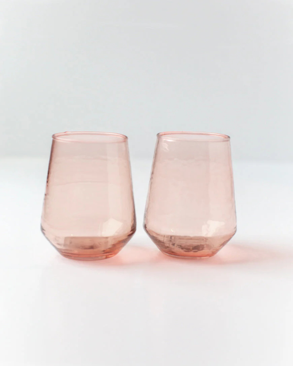 Hammered Glass Tumblers Set of 2