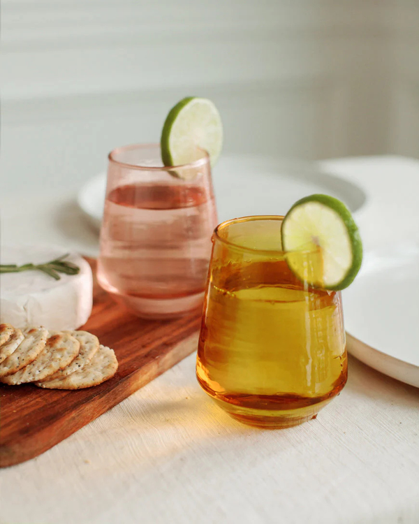 Hammered Glass Tumblers Set of 2