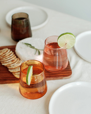 Hammered Glass Tumblers Set of 2