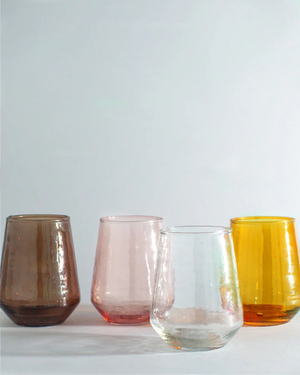Hammered Glass Tumblers Set of 2