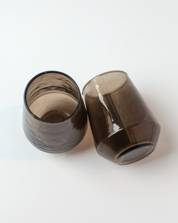 Hammered Glass Tumblers Set of 2