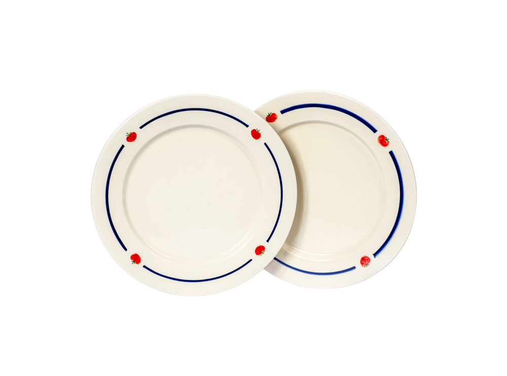 Handmade Porcelain Tomato Plate Set of 2