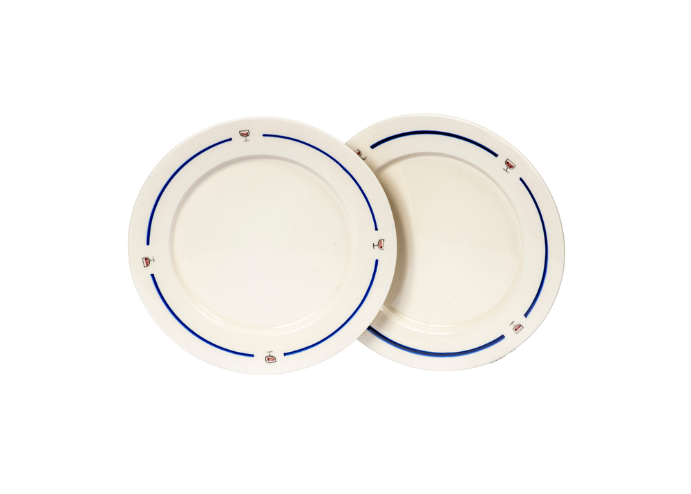 Handmade Porcelain Wine Plate Set of 2