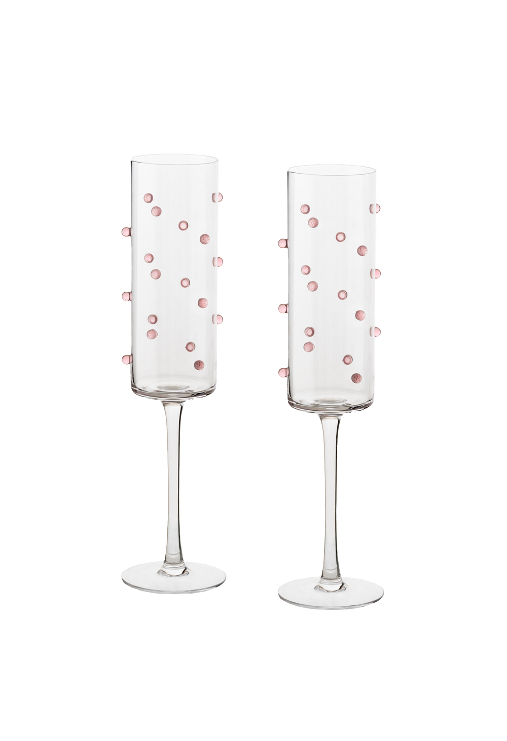 Pink Confetti Flutes Set of 2
