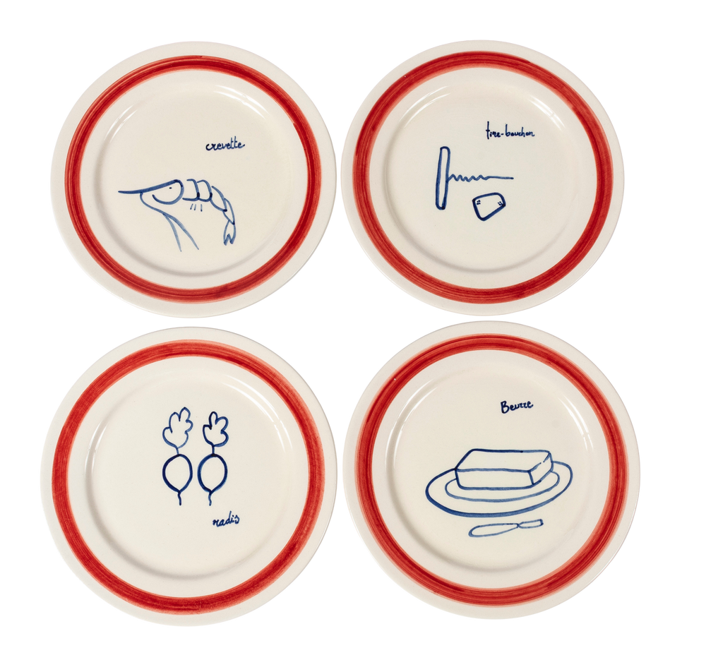Handmade Repas de Mer Plates Set of 4