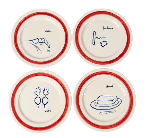 Handmade Repas de Mer Plates Set of 4