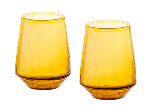 Hammered Glass Tumblers Set of 2