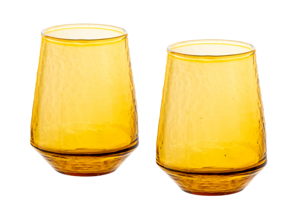 Hammered Glass Tumblers Set of 2