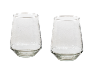 Hammered Glass Tumblers Set of 2