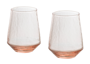 Hammered Glass Tumblers Set of 2