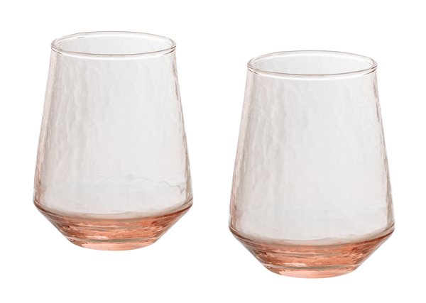 Hammered Glass Tumblers Set of 2