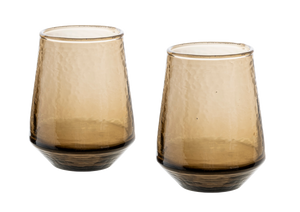 Hammered Glass Tumblers Set of 2