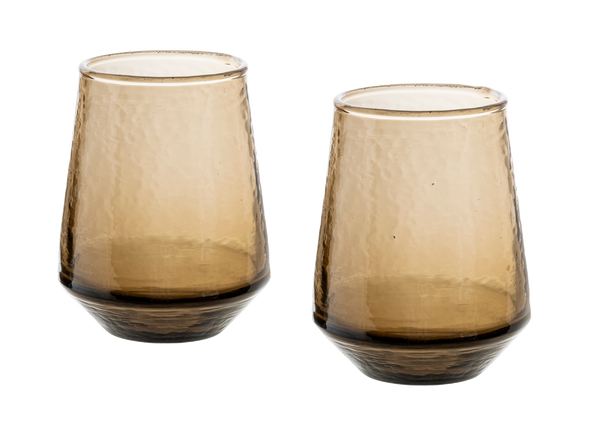 Hammered Glass Tumblers Set of 2