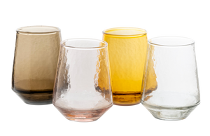 Hammered Glass Tumblers Set of 2